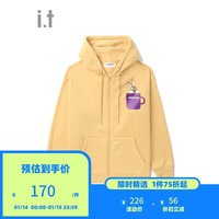 :CHOCOOLATE it 款拉链连帽卫衣男休闲简约SWU04L YEX/黄色 XL