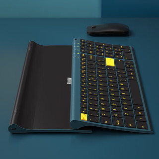 航世（BOW）HW193 可充电无线键盘鼠标套装 办公键鼠套装 超薄便携轻音鼠标键盘 青宇蓝