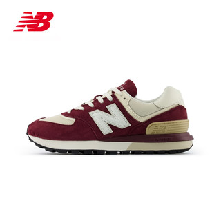 new balance 24男鞋女鞋574LG系列复古经典百搭运动休闲鞋 酒红色/米白色 U574LGRB 36 (脚长22cm)