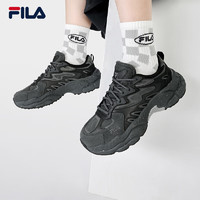 FILA 斐乐蕨草鞋FERN女鞋运动鞋2023冬户外老爹鞋厚底休闲鞋 阴影灰/黑-E-DB 35.5