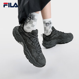 FILA 斐乐蕨草鞋FERN女鞋运动鞋2023冬户外老爹鞋厚底休闲鞋 阴影灰/黑-E-DB 35.5