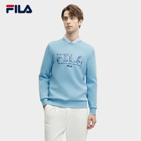 FILA×V&A联名系列斐乐男装针织套头衫2024春季时尚休闲卫衣男 环焦蓝-BU 170/92A/M