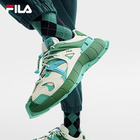 FILA 斐乐摩登复古休闲鞋女鞋2023冬休闲鞋老爹鞋 雪白/深草绿-SV 38