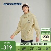 斯凯奇（Skechers）舒适版型加绒针织连帽卫衣L423U065 爱尔兰奶油色/028R XS