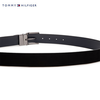 TOMMY HILFIGER 24春季男装双面用针扣式商务休闲腰带皮带AM0AM12053 黑色BDS 90