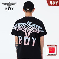 BOY LONDON 春24男女同款短袖珠光粉高周波彩色老鹰T恤N01905 黑色 XS