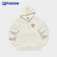 FILA FUSION斐乐潮牌男子连帽卫衣2024春季新款时尚纯棉针织上衣
