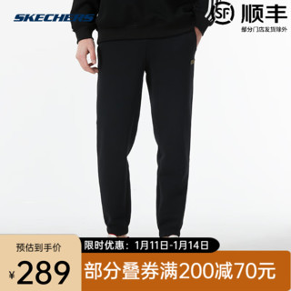 SKECHERS 斯凯奇 龙年24年男子卫裤针织长裤休闲裤束脚裤男 L124M028-0018 S