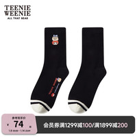 Teenie Weenie小熊卡通袜子女2024春夏女袜 黑色 FRE