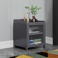 竹喻防尘收纳柜鞋柜多用储物柜家用大容量整理箱大号鞋架收纳架储物柜 翻门宁静灰-3层32长 组装