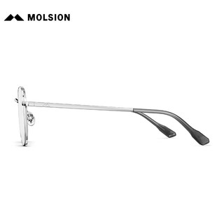 陌森（Molsion）眼镜金属细框不规则形可配度数MJ7363 B90框+0度防蓝光 B90银色