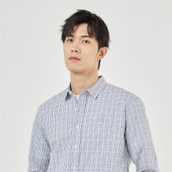 giordano佐丹奴衬衫男装纯棉梭织格子长袖休闲衬衫18043618