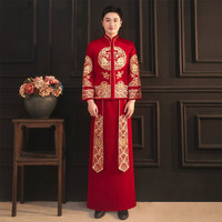 龍曼尼仕秀禾服新娘2023婚纱中式嫁衣结婚礼服小个子装古装婚礼服 520男 M