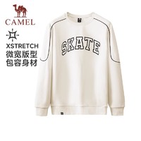 88VIP：CAMEL 骆驼 运动圆领套头加绒卫衣男2023秋季新款时尚字母长袖保暖上衣潮