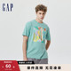 Gap 盖璞 男女装夏季2023新款LOGO短袖T恤670429运动休闲上衣 淡绿色 180/96A(M)