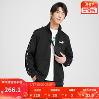 PUMA 黑色跑步运动套装男女款新款春季休闲外套长裤849543 黑色-01 M(上装:175/96A 下装:175/74A)