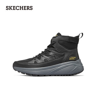 斯凯奇（Skechers）男士休闲鞋马丁靴男户外时尚靴雪地靴冬季棉鞋保暖男靴118053 黑色/BLK 43