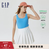 Gap【女友T】女装夏季无袖背心罗纹针织休闲上衣659464 蓝色 170/96A(M)