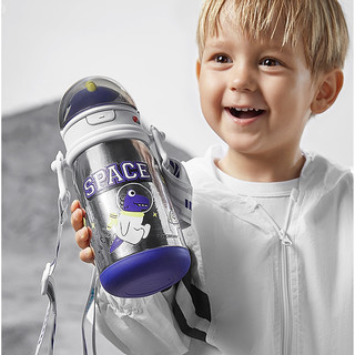 88VIP：babycare 太空恐龙儿童保温杯水杯宝宝纯钛吸管学饮杯幼儿园喝水壶