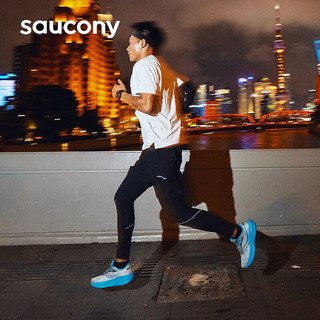 索康尼（SAUCONY）男鞋 2024春胜利21竞速跑鞋舒适透气运动鞋耐磨减震跑步鞋 胜利21/重磅来袭/灰兰 41/8/260mm