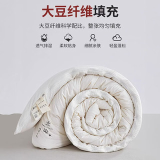 无印良品大豆纤维被子秋冬季子母棉被双人加厚被褥被芯200×230cm约10斤 米白