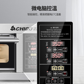 志高（CHIGO）商用烤箱一层二盘电烤箱商用大型烤炉蛋糕面包披萨烘炉焗炉烤箱 电脑款 DL-12（220V）企业采购