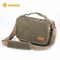 TARION 圖玲瓏 單肩帆布攝影包便攜佳能單反包多功能相機包斜挎包大容量RS01 密林綠
