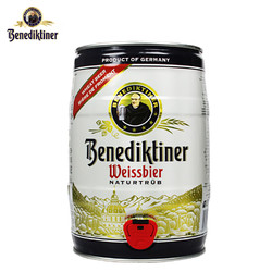 Benediktiner 百帝王 德国原装进口小麦白啤酒 5L* 1桶 （小麦啤酒）