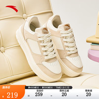 ANTA 安踏 板鞋女鞋厚底增高修身运动鞋简约百搭休闲鞋女 白垩色/象牙白-4 40