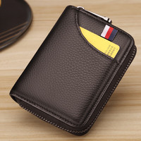 ELLEN FANTASIA 真皮卡包2023大容量男多卡位防消磁驾驶证皮套高档证件卡片包 咖色镜窗款