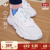 adidas 阿迪达斯 三叶草OZWEEGO男女大童儿童经典运动复古老爹鞋 白/蓝 36(220mm)