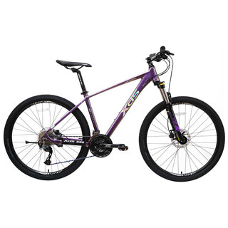 XDS 喜德盛 山地自行车JX007plus油刹27速男女单车紫/镭射银15.5寸（精英版) 紫镭射银 27速 （精英版）