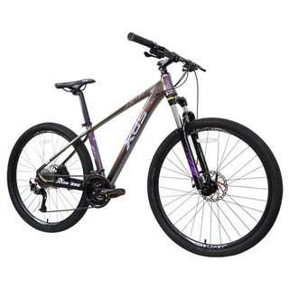 喜德盛山地自行车JX007铝合金车架27速碟刹单车幻彩紫17英寸