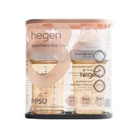 hegen 新加坡hegen新生婴儿宽口径240ml奶瓶PPSU仿母乳奶嘴耐摔易清洗 白色