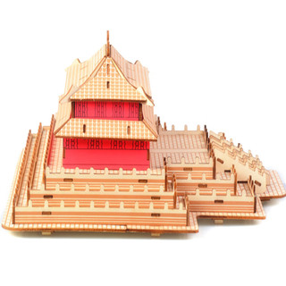玩控 3d木质拼插立体拼图中国传统古代建筑拼装房子木制模型手工diy 太和殿