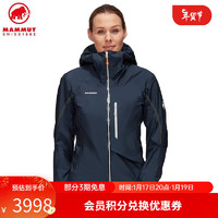 MAMMUT 猛犸象 Nordwand Light女士保暖舒适弹性耐磨硬壳外套 暗夜黑色 S