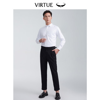 Virtue 富绅 秋冬新款保暖男式长袖衬衫商务正装人字纹肌理加绒加厚衬衣