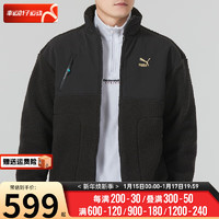 彪马（Puma）男装女装 2024春季保暖运动服时尚休闲仿羊羔绒夹克外套 625832-01 XS(165/88A)