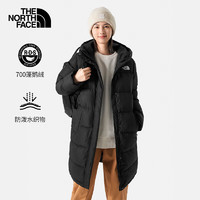 北面（The North Face）羽绒服女长款700蓬鹅绒填充防风保暖休闲外套81SA JK3/黑色 XL/170