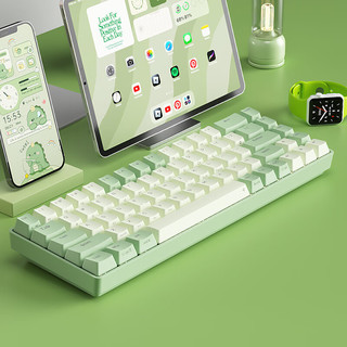 航世（BOW）G62D 热插拔双模机械键盘全键无冲 无线蓝牙办公游戏客制化机械键盘 清新绿红轴 G62D 双模机械键盘清新绿 红轴