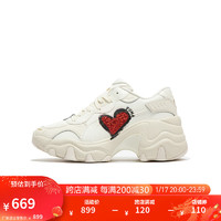 PUMA 彪马 女子复古休闲老爹鞋 PULSAR WEDGE HEART 398674 米白色-红色-黑色-01 35.5