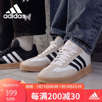 阿迪达斯 （adidas）T头鞋男复古减震耐磨运动休闲鞋IE9044 eur40.5码uk7码 白色IE9044