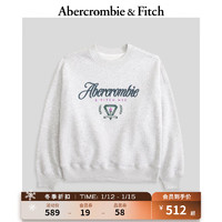 ABERCROMBIE & FITCH女装 美式复古秋冬通勤加绒圆领卫衣 KI152-4065 浅麻灰 XL (170/112A)