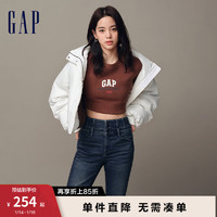 GapGap男女装冬2023新LOGO抓绒卫衣841207 棕色 185/104A(XXL)亚洲尺码