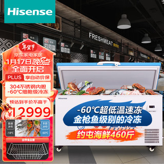 海信（Hisense）超低温商用冰柜-60℃商用大容量深冷速冻细胞级海鲜冷冻速冻柜金枪鱼级别的冷冻HD-60W370 -60度超低温|370升|可冻金枪鱼