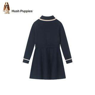 暇步士（Hush Puppies）童装女童连衣裙2023冬装儿童连衣裙舒适精梳棉时尚休闲潮 珊瑚红 130cm