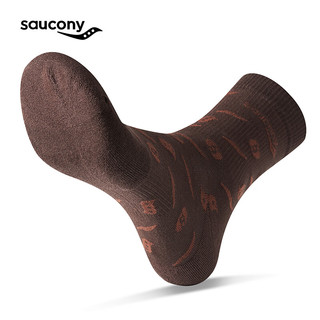 Saucony索康尼新年款专业跑步运动男女同款冬季保暖百搭棉袜子（单双装） 棕底棕 M