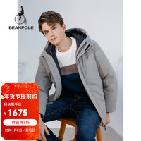 BEANPOLE 滨波 秋冬季男士纯色商务休闲保暖连帽羽绒服 米色 175/92A