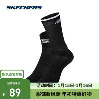 斯凯奇（Skechers）舒适休闲运动袜L422U055 碳黑/0018 S 22-24cm