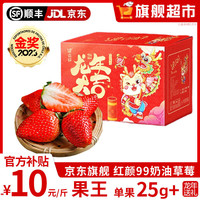 田良季红颜99奶油甜草莓品种牛奶大凉山草莓礼盒年货品物盒 2斤礼箱装【龙年大吉】 特大果(单果20-25g)